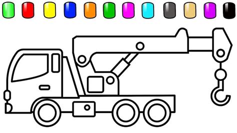 crane truck coloring pages car  construction vehicles colouring