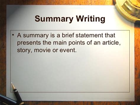 summary writing overview