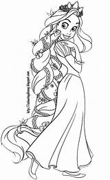 Coloring Disney Pages Rapunzel Print Tangled sketch template