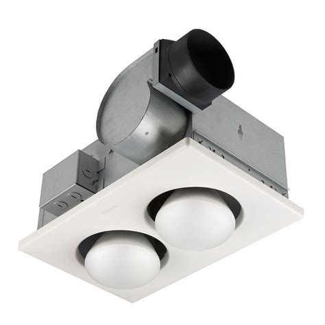 broan  cfm ceiling bathroom exhaust fan   watt  bulb infrared heater   home depot