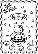 Coloring Halloween Kitty Hello Pages Printable Print Pumpkin Cartoon Colouring Color Kids Characters Sanrio Getcolorings Printablecolouringpages sketch template