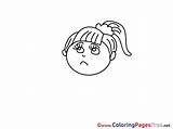 Sad Girl Coloring Template Pages sketch template