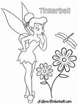 Tinkerbell Coloring Pages Printable Flower Color Tinker Bell Campanita Colouring Butterfly Print sketch template