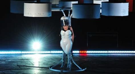 lady gaga unveils flying helicopter dress sick chirpse