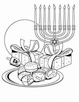 Coloring Hanukkah Pages Menorahs Chanukah sketch template