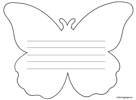 writing paper butterfly coloring page