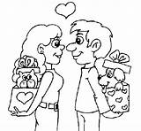 Casal Enamorados Innamorati Colorear Apaixonados Pareja Coppia Desenho Personnages Couple Amoureux Valentin Enamorada Parella Dibuix Acolore sketch template