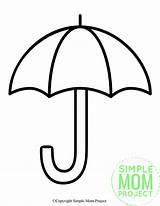 Umbrella Template Printable Spring Kids Simple Summer Project Preschoolers Mom Silhouette Creation Finished Sure Follow sketch template