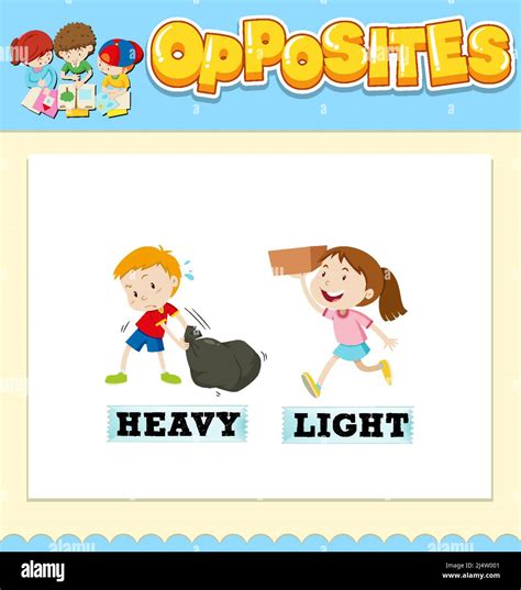 words  heavy  light illustration stock vector image