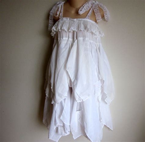 Romantic White Dress Vintage Lace Wedding Boho Upcycled