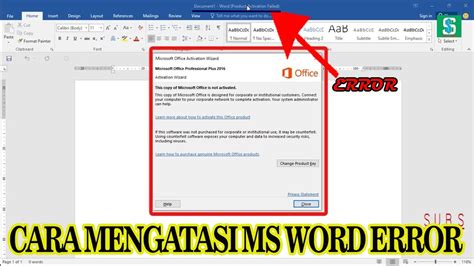 mengihilangkan product activation failed microsoft office