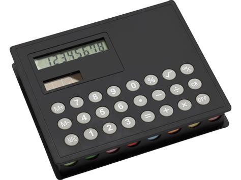 solar calculator met sticky markers rekenmachines kantoorartikelen promotiemateriaal