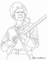 Davy Crockett Colorear Hellokids Colecciones Historicos Oeste Viejo sketch template