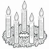 Advent Coloring Wreath Pages Color Getcolorings Printable sketch template