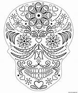 Coloring Sugar Skull Halloween Adult Dead Pages Printable Book Choose Board Skulls sketch template