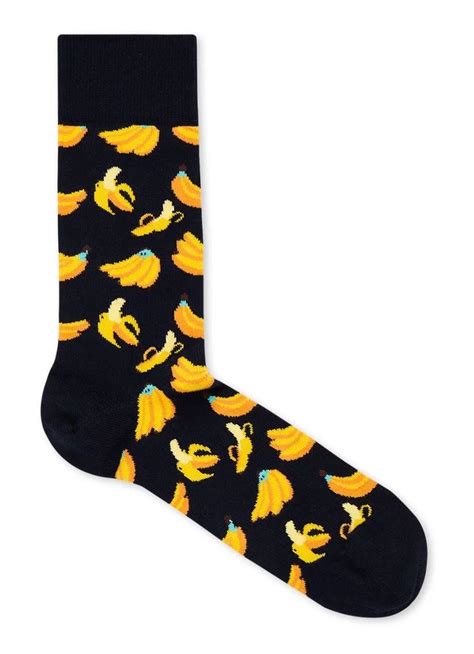 happy socks banana sokken  katoenblend zwart de bijenkorf sokken happy socks zwart