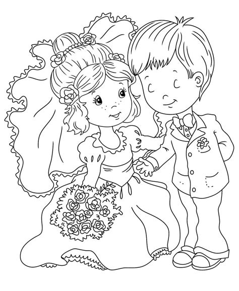 cute wedding coloring pages