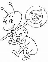 Ant Coloring Pages Lollipop Cute Clipart Ants Cartoon Printable Cliparts Color Library Clip Kids Print Template Google Animals sketch template