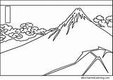 Hokusai Coloring Fuji Pages Mt Thunderstorm Thunder Color Enchantedlearning Storm Japan Kids Foot La Katsushika Click Region Selected Artists Designlooter sketch template