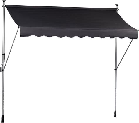 clamp awning charcoal balcony awning canopy awning sun protection amazoncouk garden outdoors