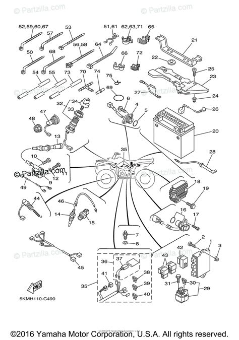 yamaha atv  oem parts diagram  electrical  partzillacom