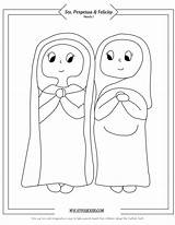 Felicity Perpetua Coloring Saints Sheet Catholic Kids sketch template