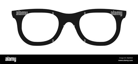 Nerd Glasses On White Background Geek Spectacles Icon Trendy Black