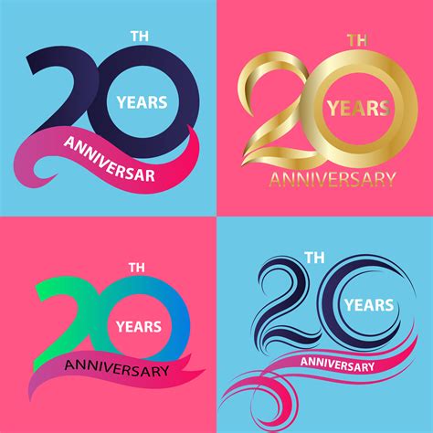 set  anniversary sign  logo celebration symbol  vector art