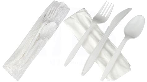 individually wrapped medium weight plastic cutlery utensil set