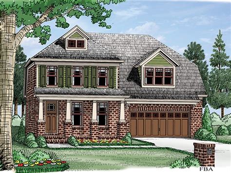 eplans colonial house plan narrow brick home  craftsman influence  square feet
