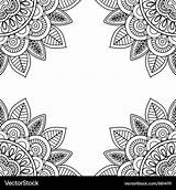 Coloring Pages Indian Floral Frame Vector Book sketch template