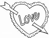 Coloring Pages Heart Arrow Valentines Getcolorings Color sketch template
