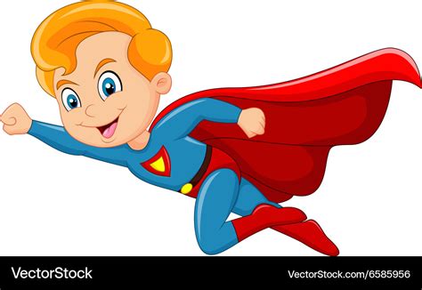 cartoon superhero boy isolated  white background