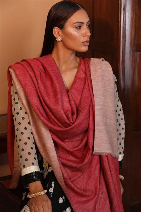 red reflections reversible pashmina shawl reversible kashmiri shawls