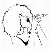 Singer Afro Female Drawing Singing Jazz Girl American Outline Drawings Getdrawings Coloring Stock 123rf Vector Music Sip Paint sketch template