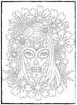 Coloring Skull Dead Grateful Pages Adult Printable Book Sugar Skulls Girl Template Mandala Choose Board sketch template