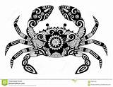 Crab Zentangle Cangrejo Ornated Bonny Signos Krebs Zodiaco Tattooimages Depositphotos Pyrography sketch template