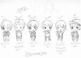 Chibi Kpop Pages Sketch Bts Vixx Coloring Template Exo sketch template