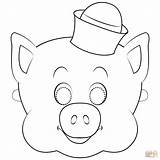 Coloring Mask Pigs Little Pages Printable Drawing Paper sketch template