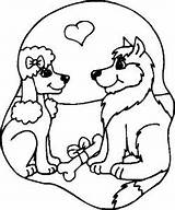 Lovers Dogs Coloring Pages sketch template
