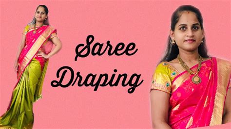 perfect saree draping   slimhow  wear pattu saree  telugu