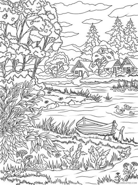printable nature coloring pages  adults
