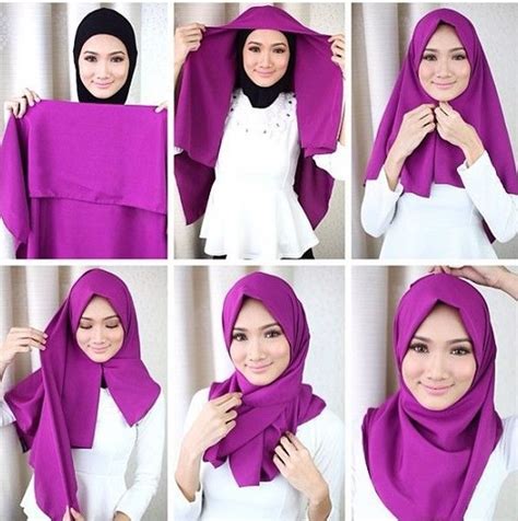 memakai jilbab segi empat tutorial terbaru
