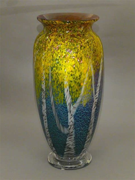 Bruce Sillars Glass Orient And Flume Art Glass Blue Glass Vase Art