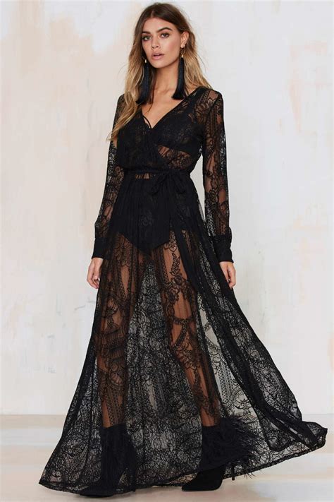 Lyst Nasty Gal One And Only Lace Maxi Dress Black In Black