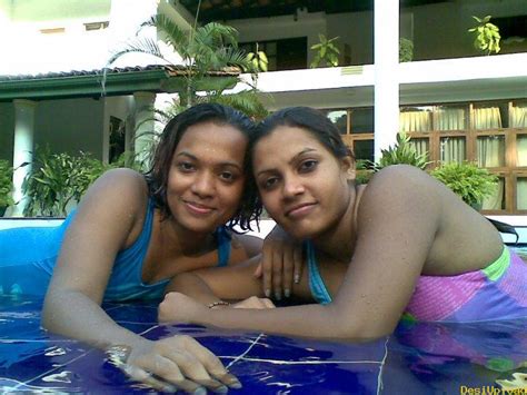 having fun at swimming pool sri lankan club girls pics
