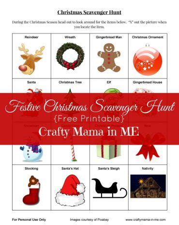 festive christmas scavenger hunt  printable crafty mama
