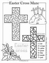 Easter Maze Kids Cross Mazes Printable Sunday School Crafts Activity Bible Church Printables Activities Pages Puzzles Jesus Brainymaze Worksheets Palm sketch template