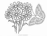 Coloring Butterfly Pages Flower Flowers Butterflies Colouring Forget Kids Adult Heart Pag Bookmark Getdrawings Popular sketch template