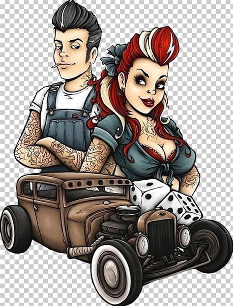 a man and woman sitting on top of an old car with dices in it